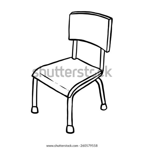 Classroom Chair Cartoon Vector Illustration Black Vetor Stock Livre De Direitos 260579558