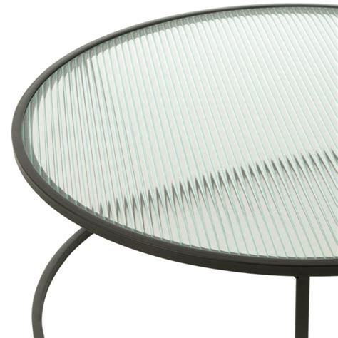 Salontafel Rond Zwart Glas Metaal 2 st Ø 89 cm Dulaire