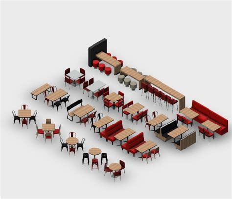 Restaurante Móveis Soltos Revit 2017 2927 Mb Bibliocad