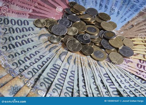 Stack Of Hungarian Money Forints Forint Banknotes Stock Image