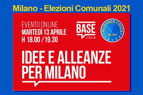 Milano Elezioni Comunali Webinar Alleanza Civica Idee