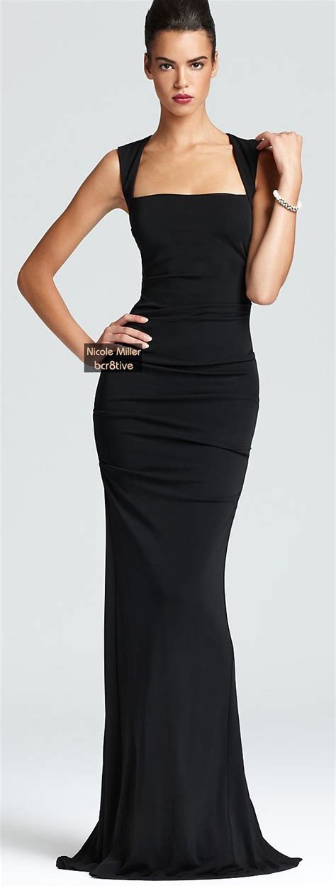 Nicole Miller Gown Sleeveless Stretch Black Evening Dresses