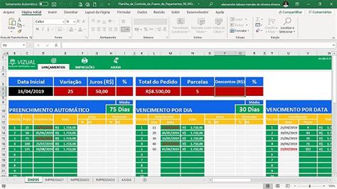 Planilha De Controle De Prazos De Pagamentos Vencimentos Em Excel