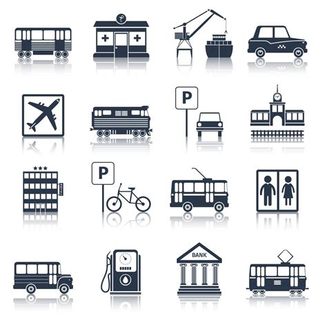 City Infrastructure Icons Black 438113 Vector Art At Vecteezy