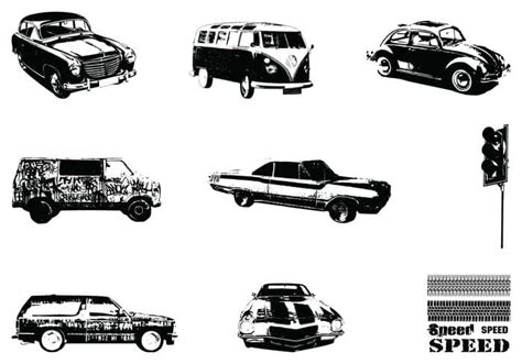 Grungy Vintage Car Vector Pack Eps Ai Uidownload