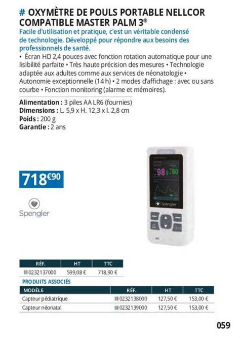 Promo Oxym Tre De Pouls Portable Nellcor Compatible Master Palm