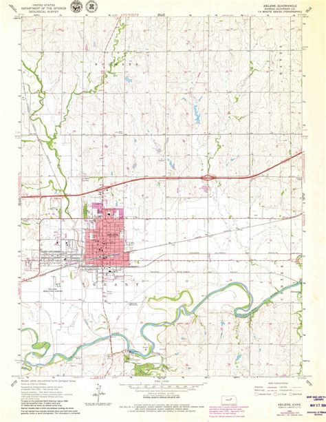 1964 Abilene Ks Kansas Usgs Topographic Map Historic Pictoric