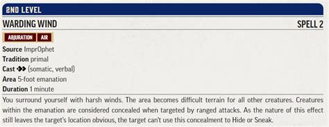 Warding Wind - Pragmatic Primal Spells Part 3/5 : r/Pathfinder2eCreations