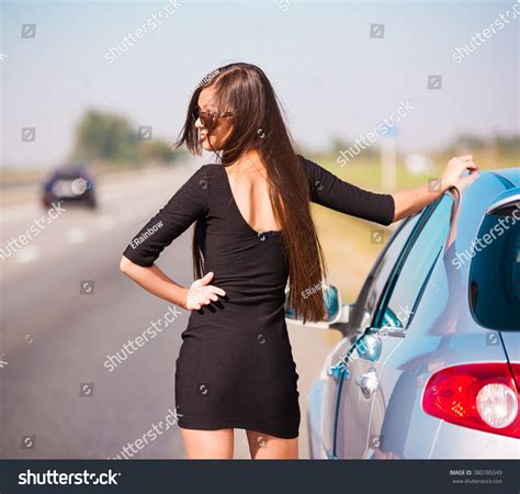 Beautiful Brunette Sexy Woman Has Black库存照片 Shutterstock