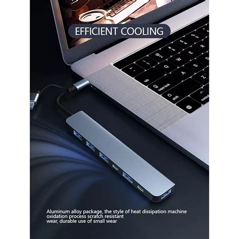 Хъб USB 8 в 1 Qeno USB 3.0./USB TYPE C, 4 USB 2.0 слота, 2 USB TYPE C ...
