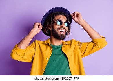 Portrait Cheerful Dark Skin Man Arms Stock Photo Shutterstock