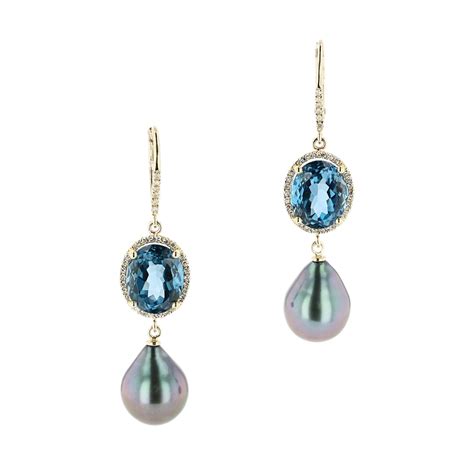 Oval London Blue Topaz And Diamond Earrings Hinerava Jewelry