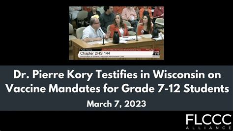 Dr. Pierre Kory Testifies in Wisconsin on Vaccine Mandates for Grade 7 ...