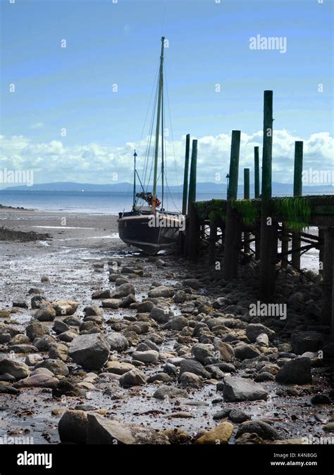 Sail Boat Moored On Beach Stock Photo Alamy