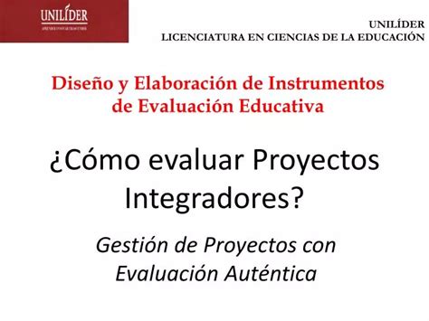 PPT Cómo evaluar Proyectos Integradores PowerPoint Presentation