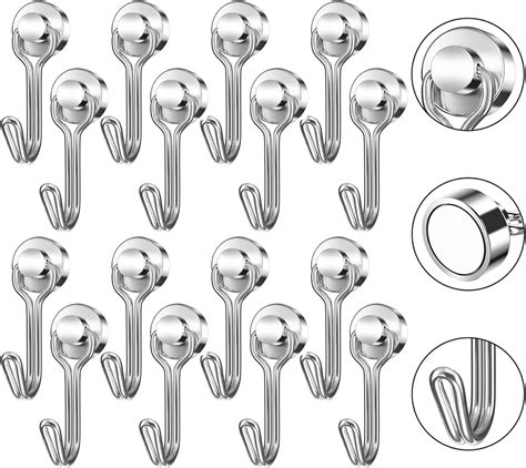 FINDMAG Magnetic Hooks 16 Pack 30 LB Swivel Swing Neodymium Magnet