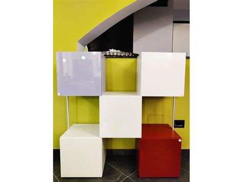 Libreria Modulare Net Con Cubi Colorati Lago Deesup