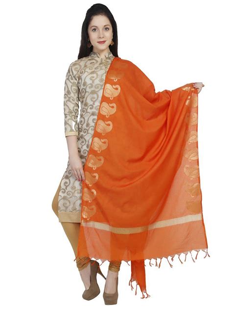 Orange And Gold Silk Dupatta Silk Dupatta Scarf Styles Cotton Silk