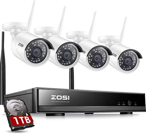 ZOSI Kit de Cámaras Seguridad WiFi 1080P Sistema Vigilancia Inalámbrica