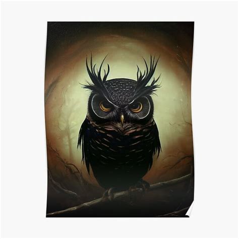 "Dark Owl Bird Painting" Poster for Sale by PhotoSteam | Redbubble