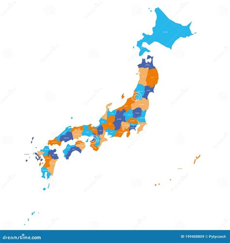 Japan Prefectures Map stock vector. Illustration of fukuoka - 199408809