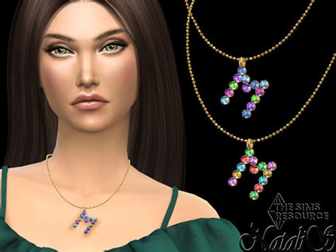 The Sims Resource Letter M Multicolor Pendan