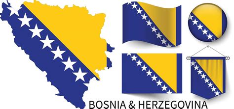 El Varios Patrones De El Bosnia Y Herzegovina Nacional Banderas Y El