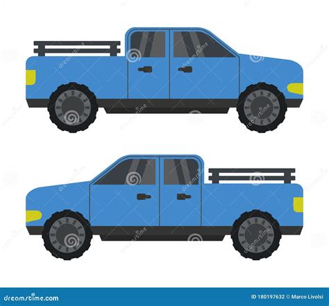 Pickup Truck Icon Illustrated In Vector On White Background Stock