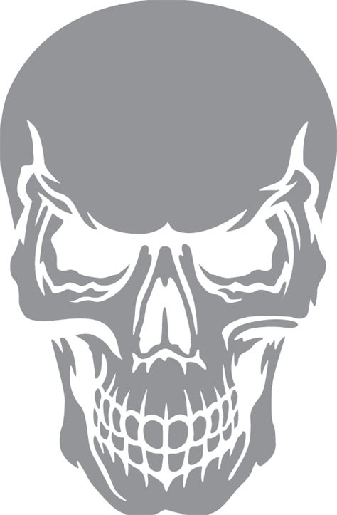 Skull With Angry Expression Skull Stencil Skull Decal Stencil Art