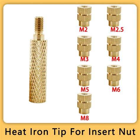 M2 M2 5 M3 M4 M5 M6 M8 Brass Heating Soldering Iron Tips Tools Insert