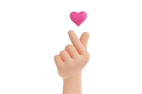 3d render korean finger heart symbol | Finger heart, Heart symbol ...