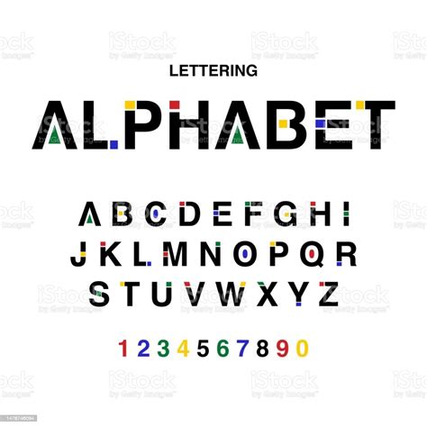 Alphabet Vector Illustration Set Lettering Font Text Template Stock