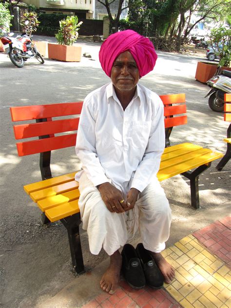 Maharashtrian Gentleman In Traditional Dhoti And Kurta Wearing A Fuschia