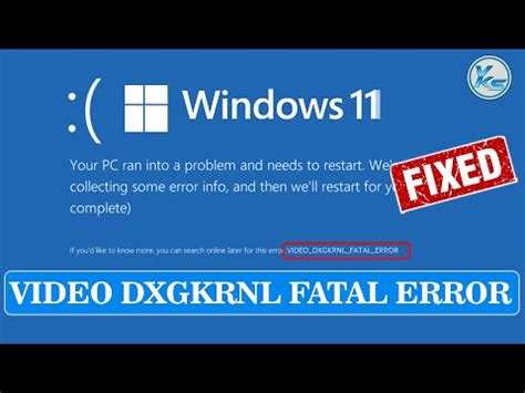 How To Fix VIDEO DXGKRNL FATAL ERROR In Windows 11 10 YouTube