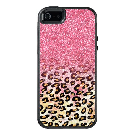 Save 20% Off | Cute pink faux glitter leopard animal print OtterBox ...