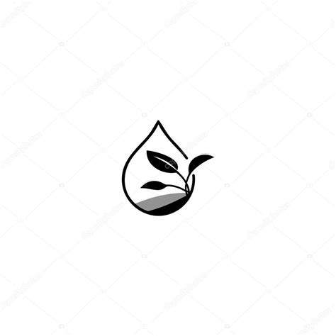 logotipo de semilla creciente Eco hoja gota de agua Logo diseño