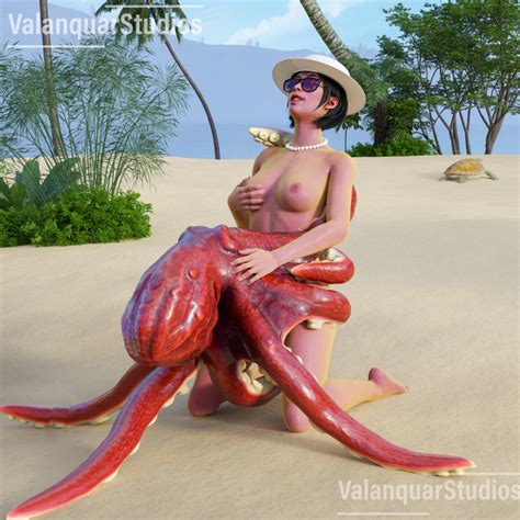 Rule 34 3d 3d Artwork Beach Beach Background Beach Sex Cephalopod Embracing Female Highres