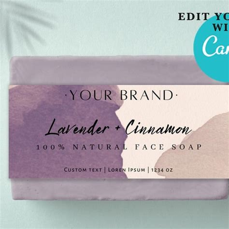 Custom Belly Band Abstract Soap Label Template Printable Etsy