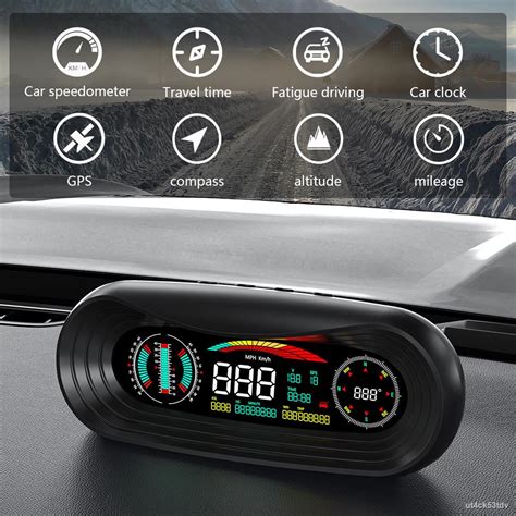 Wyobd P Gps Hud Car Digital Inclinometer Slope Meter Pitch Angle Off