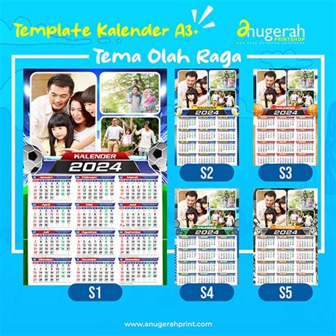 Kalender Dinding Lbr Bahan Ac Gsm Promo Anugerah Print