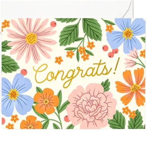 Floral Congrats! Card by Linden Paper Co. at Maker House Co.