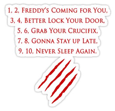 Freddy Krueger Song Lyrics 1 2 Freddys Coming