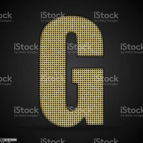 Vector Gold Glitter Sequins Letter G Stock Illustration Download Image Now Alphabet Bright