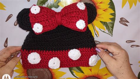 Gorro De Minnie Mause Tejido A Crochet Lindo Y F Cil Youtube