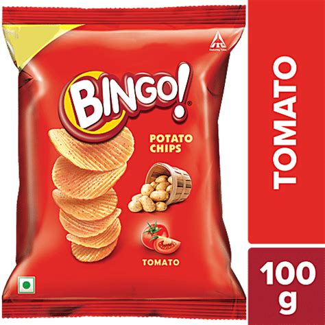 Buy Bingo Potato Chips - Tomato Flavour, Crispy, Tangy, Pack For Snacks Online at Best Price of ...