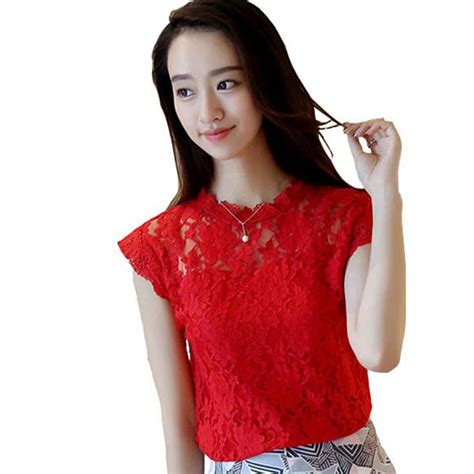 M 5xl Hollow Out Lace Blouse 2018 Elegant Shirt Ladies Tops Crochet