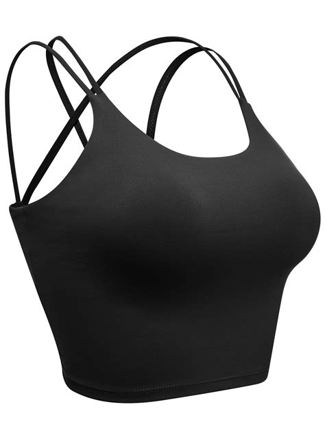 Lelinta Seamless Short Camisoles Padded For Crisscross Back Women Cami