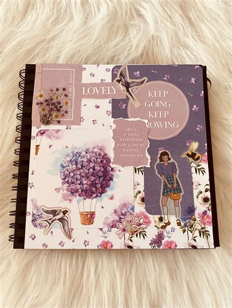 Purple Flowers Scrapbook Themes Book Art Diy Diy Journal Books