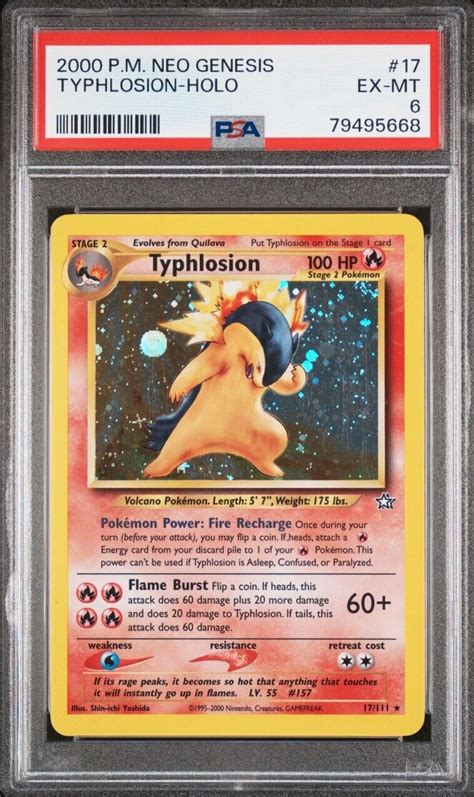 Pokémon TCG Typhlosion Neo Genesis 17 Holo Unlimited Holo Rare PSA 6 eBay