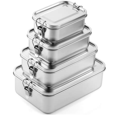 Umigy Pcs Stainless Steel Bento Box Sizes Metal Lunch Box Food